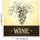Wine Label with Grapes Wall Decal