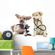 Puppy and Microscope Wall Decal