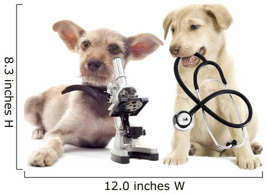 Puppy and Microscope Wall Decal