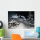 Skier go down powder snow Wall Mural