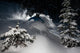Skier go down powder snow Wall Mural