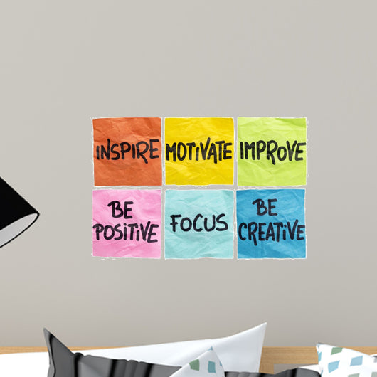 inspire, motivate, improve notes Wall Mural