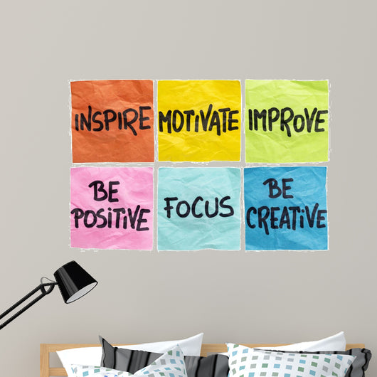 inspire, motivate, improve notes Wall Mural
