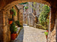 Arched Cobblestone Street Tuscan Wall Mural