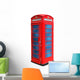 Classic British red phone booth in London UK, isolated on white Wall Decal