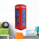 Classic British red phone booth in London UK, isolated on white Wall Decal