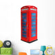 Classic British red phone booth in London UK, isolated on white Wall Decal