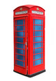Classic British red phone booth in London UK, isolated on white Wall Decal