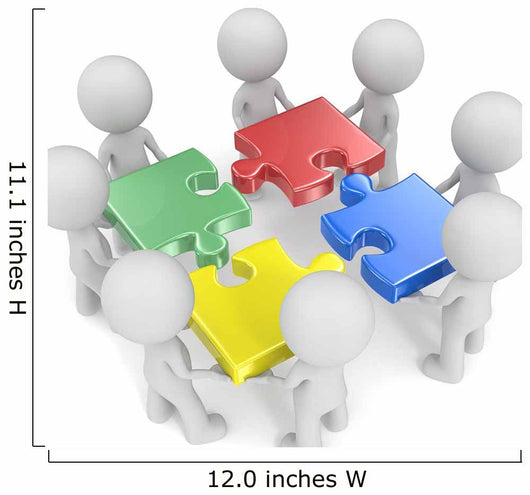 Mega Team.The dude x 8 holding disassembled puzzle pieces. Wall Decal