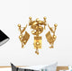 Accounting Team With Golden Calculators Dollar Symbol Wall Decal