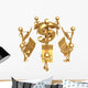 Accounting Team With Golden Calculators Dollar Symbol Wall Decal