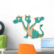 Cute Three Headed Dragon Wall Decal
