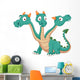 Cute Three Headed Dragon Wall Decal