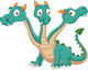 Cute Three Headed Dragon Wall Decal