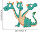 Cute Three Headed Dragon Wall Decal