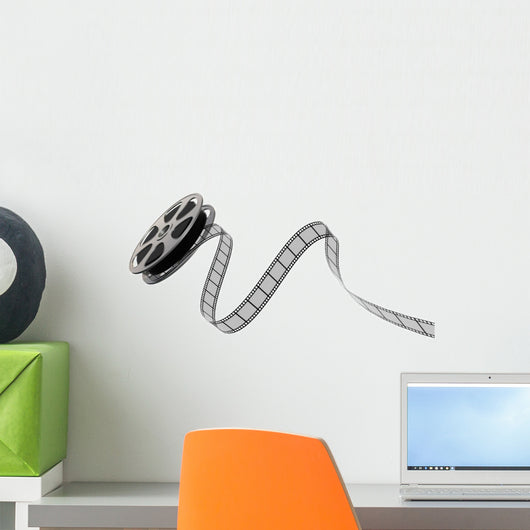 Film reel and strip on a white background Wall Decal