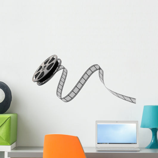 Film reel and strip on a white background Wall Decal