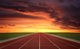 running track sunset Wall Mural