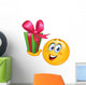 Emoticon with gift Wall Decal