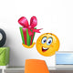 Emoticon with gift Wall Decal