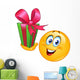 Emoticon with gift Wall Decal