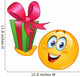 Emoticon with gift Wall Decal