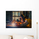 Worker welding the steel part by manual Wall Mural