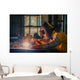 Worker welding the steel part by manual Wall Mural