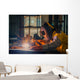 Worker welding the steel part by manual Wall Mural