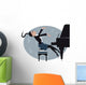 Young girl playing a piano Wall Mural