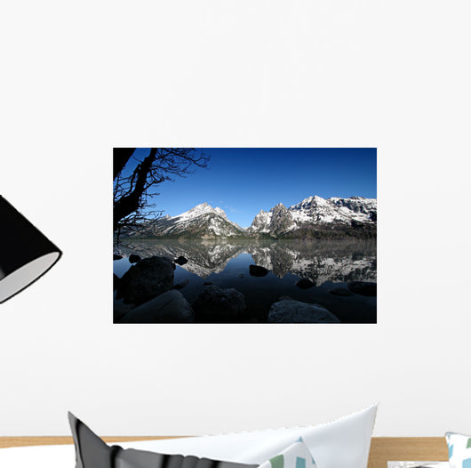 grand tetons from jenny lake Wall Mural