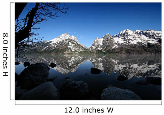 grand tetons from jenny lake Wall Mural