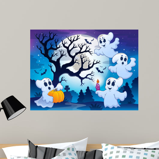 Spooky tree theme image 4 Wall Mural