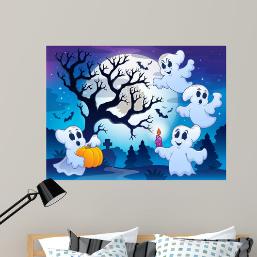 Spooky tree theme image 4 Wall Mural