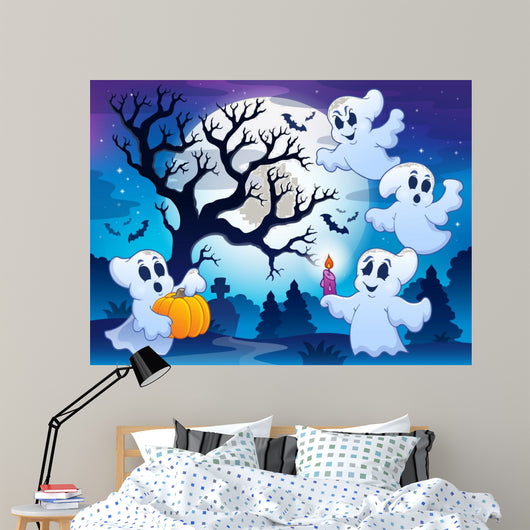 Spooky tree theme image 4 Wall Mural