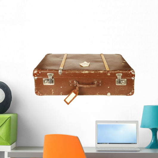 Retro Suitcase White Wall Mural