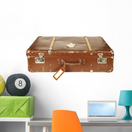 Retro Suitcase White Wall Mural
