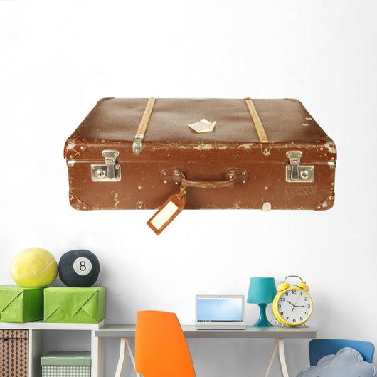 Retro Suitcase White Wall Mural