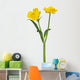 wild golden buttercup two flowers on white Wall Decal