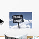 Peace of Mind sign with clouds and sky background Wall Mural