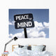 Peace of Mind sign with clouds and sky background Wall Mural