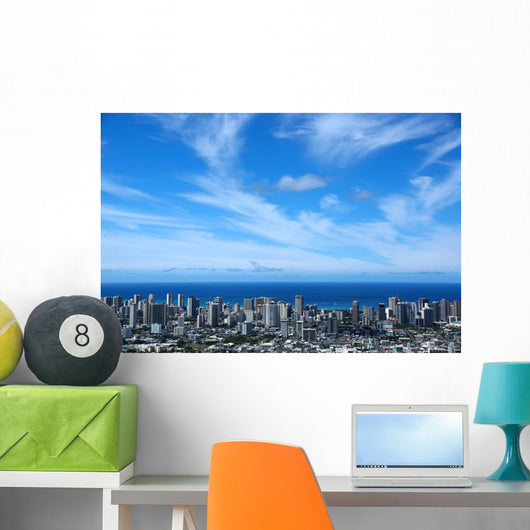Honolulu Metropolitan Cityscape Wall Decal