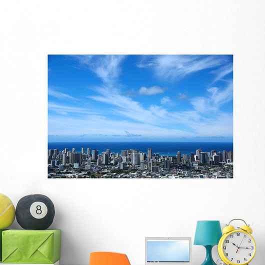 Honolulu Metropolitan Cityscape Wall Decal