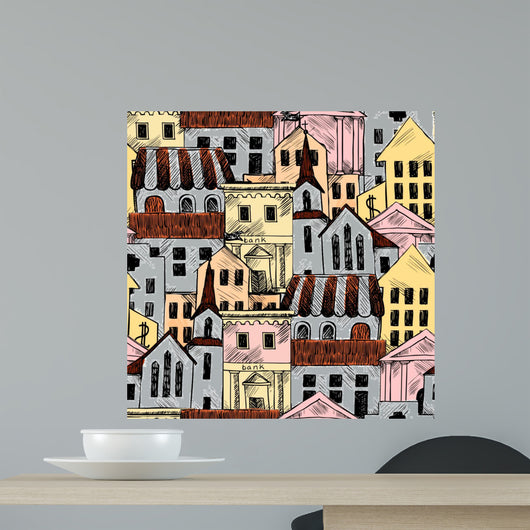 Government Buildings Illustration Wall Decal Wallpaper Tile Wall Decal