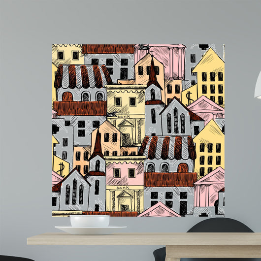 Government Buildings Illustration Wall Decal Wallpaper Tile Wall Decal