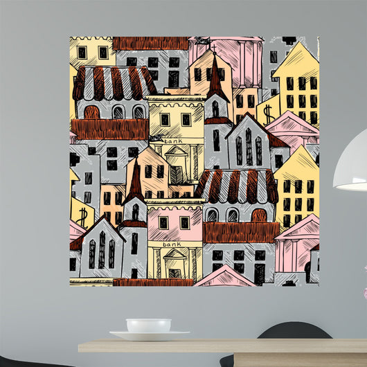 Government Buildings Illustration Wall Decal Wallpaper Tile Wall Decal