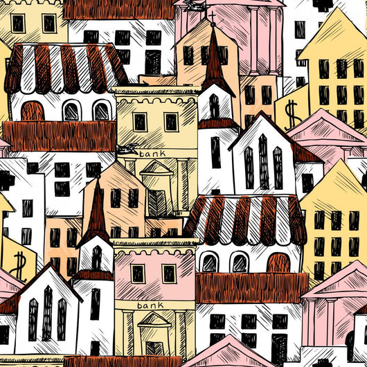 Government Buildings Illustration Wall Decal Wallpaper Tile Wall Decal