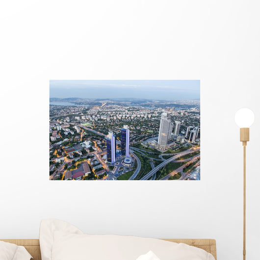 Financial District of Istanbul City Sight from Skyscraper Wall Mural