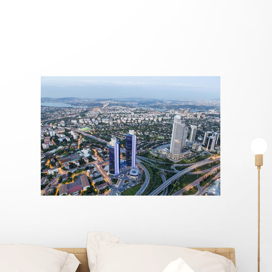 Financial District of Istanbul City Sight from Skyscraper Wall Mural