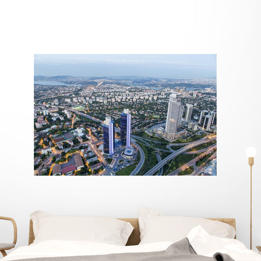 Financial District of Istanbul City Sight from Skyscraper Wall Mural